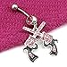 HuntGold 1X Charming Stainless Steel Navel Belly Rings Dangle Body Piercing Jewelry(Pink)