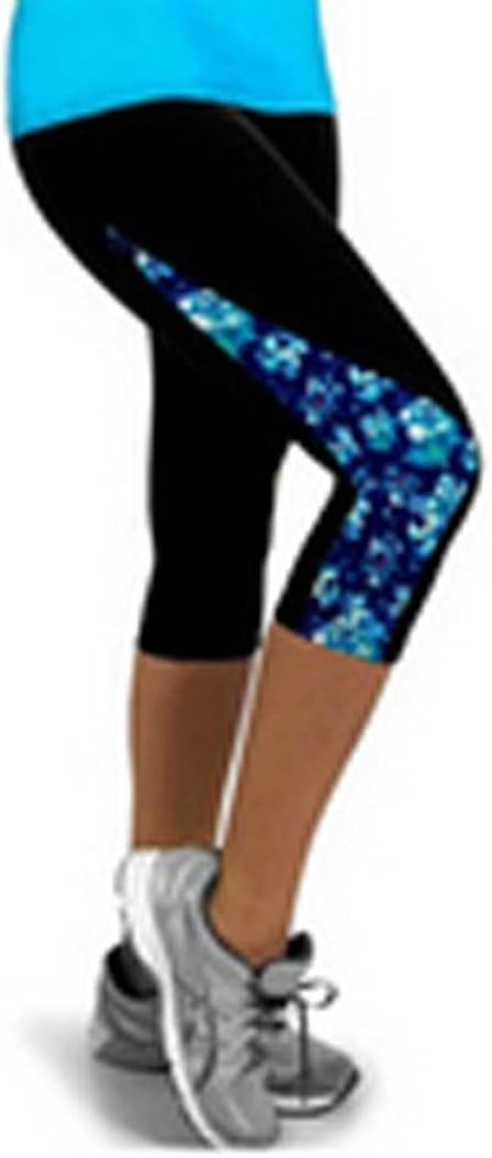 Gillberry Power Flex Yoga Capris Pants Tummy Control Workout Running 4 Way Stretch Yoga Capris Leggings Side Pocket