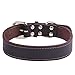 Beirui Brown Genuine Leather Dog Collars for Medium and Large Dogs Neck for 16-21 inches