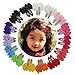 15 Pairs Tiny Baby Girls Grosgrain Ribbon Hair Bows Clips for Toddlers Kids (2'' Hair Bows Snap Hair Clips)