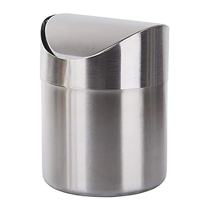 Baffect Stainless Steel Mini Desktop Trash Can Compost Waste Bin