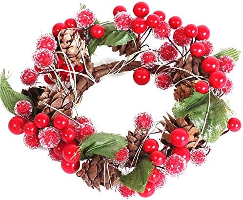 クリスマス リース 花輪 Led ストリング ライト付き 玄関 飾り クリスマス オーナメント リボン ドア 窓 インテリア 宴会