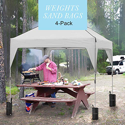 4-Pack Canopy Heavy Weight Sand-Bags for Instant Legs with Zippered - Pop Up Canopy Outdoor Sun Shelter Tents - Thumbnail 4