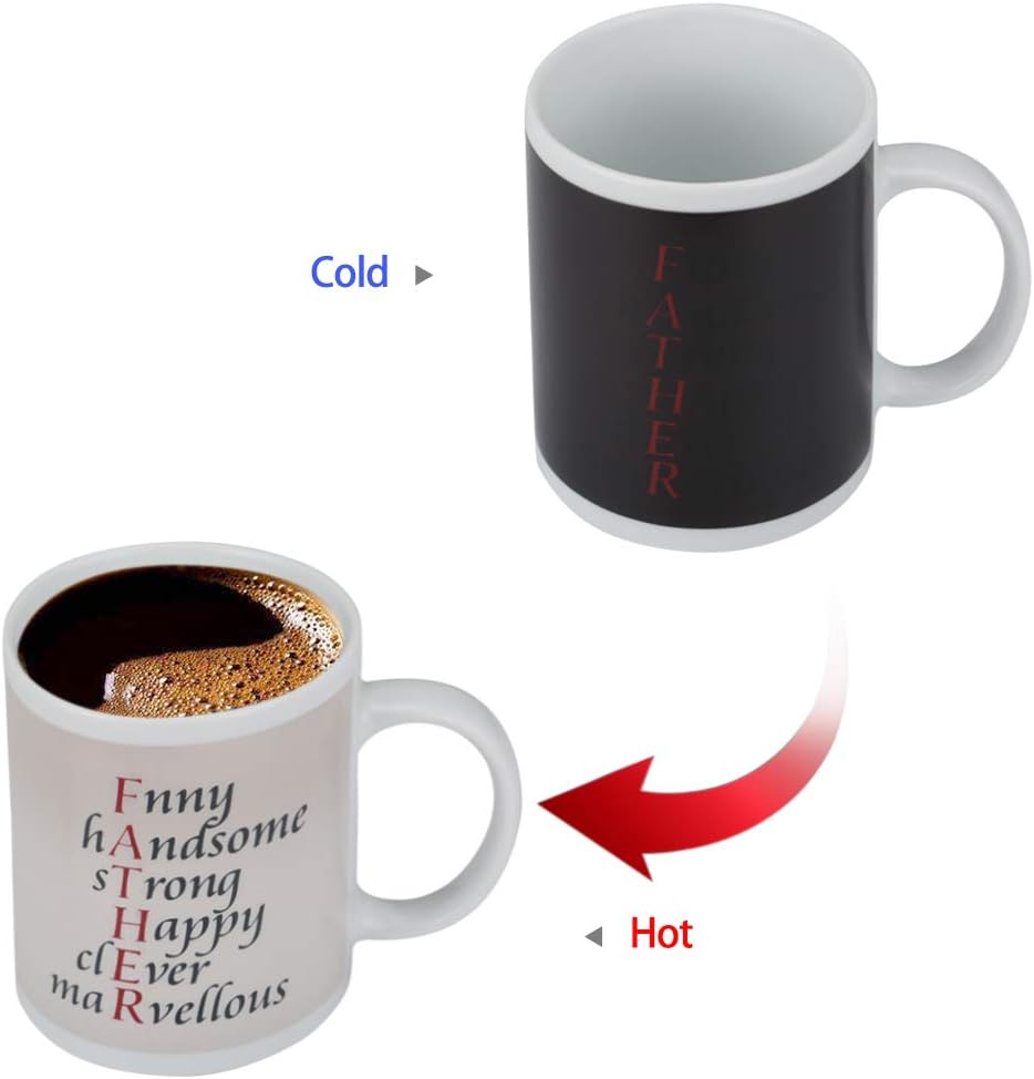 Mother Gifts - Heat Sensitive Mug Color Changing Coffee Mug Funny Coffee Cup,Novelty Ceramic Heat Sensitive Mug With Funny Warm
