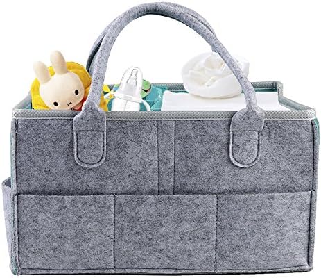 GoodFaith8 Baby Diaper Caddy Portable Nappy Organiser Felt Basket Diapers Organizer Baby Wipes Bag