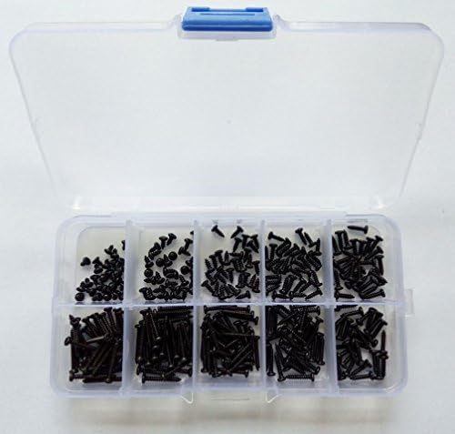 300pcs M2 Phillips Screws Self Tapping Round Head Bolts Self-attack Screw Crosses Socket Bolt 2mm-16mm Length Black Color