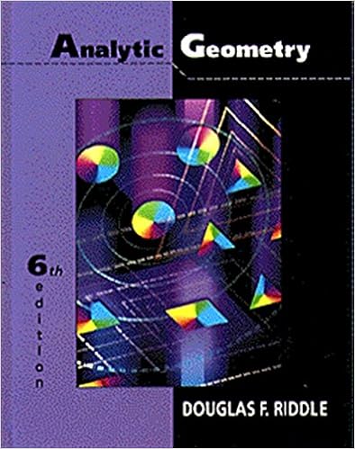 Analytic Geometry Douglas F Riddle 9780534948542 Amazon Com Books