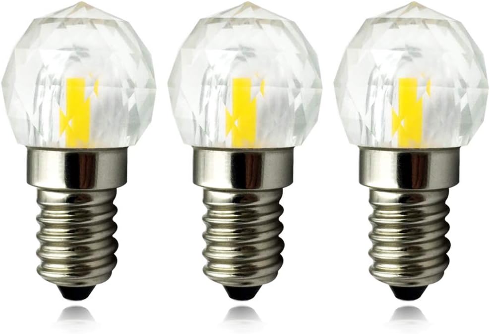 MD Lighting 2W E12 Globe Crystal Candelabra LED Bulbs(3 Pack) Daylight