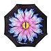 Double Layer Inverted Umbrella Windproof UV Protection Reverse folding Cars Reversible Umbrella by MY’S (Glazed flowers)