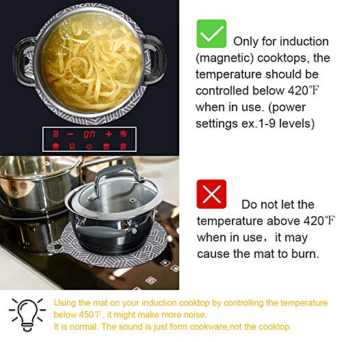 Sungrace Induction Cooktops Mat for Stove Cook Top, Silicone Non slip Pads Cook Tops