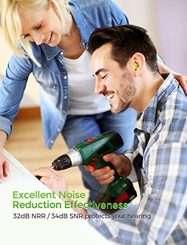 image for Mpow Sleeping Earplugs Soft Foam 60 Pairs, 34Db SNR Noise Reduction Ea