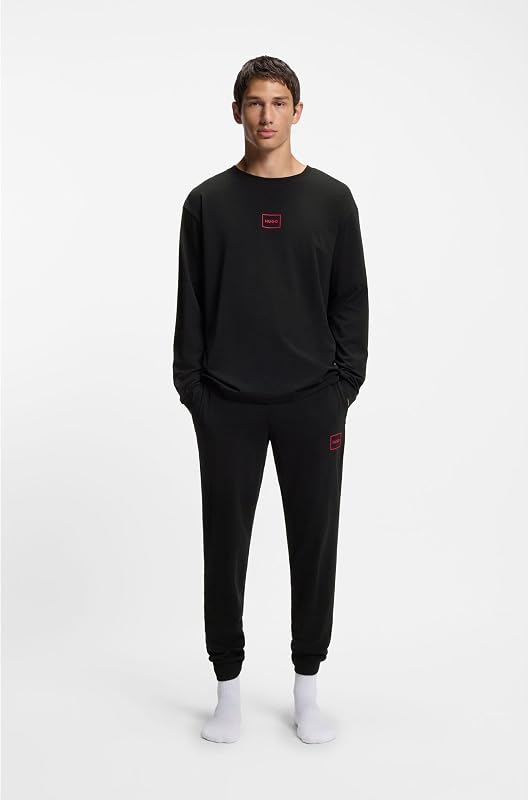 Hommes Laze Longsleeve Top de vêtements de détente en Coton Stretch à Logo