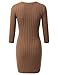 Doublju Slim Fit Cable Knit Longline Tunic Sweater Dress Top