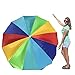 EasyGo Rainbow Beach Umbrella - Portable Wind Beach Umbrella Large – Folding Beach Umbrella Set with Screw Anchor and Carrying Bag (Rainbow-6Ft)