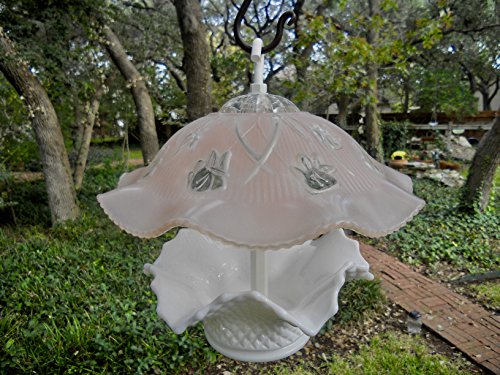 Covered glass bird feeder in pink squirrel proof - Thumbnail 6