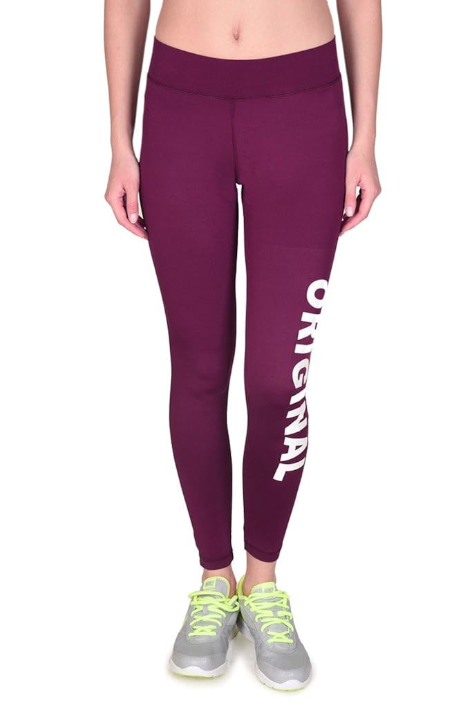 onesport women's polyester spandex jersey wine tights(onsp12wn-p)