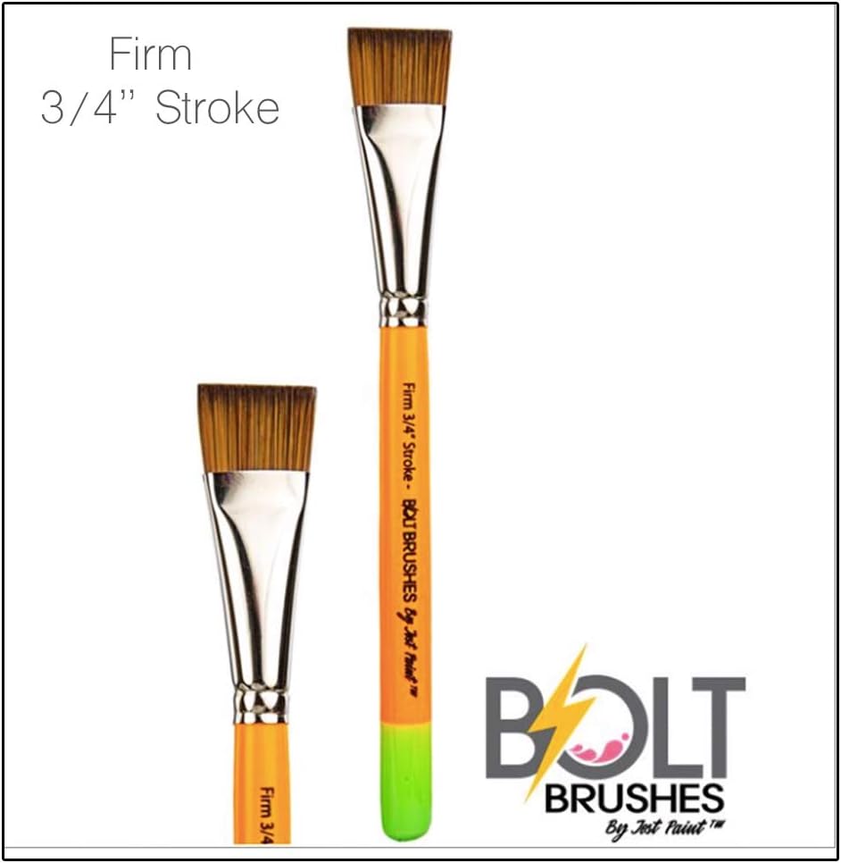 BOLT Face Paint Brush by Jest Paint - FIRM 3/4" Stroke