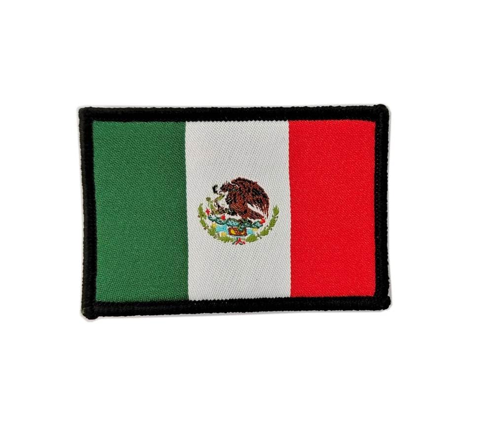Mexico Flag Embroidered Patches with Official Colors - Embroidered Crest - Embroidered Biker Patches - Military Patches, Mexico Patch (Mexico)