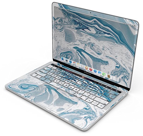 Marble Pattern Design Skinz Premium Full-Body Cover Wrap Decal Skin-Kit for the MacBook 15" Pro with Retina Display (A1398) - Mixtured Blue 57 Textured Marble