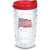 Tervis American Flag Made in USA Double Walled Insulated Tumbler Travel Cup Keeps Drinks Cold & Hot, 10oz Wavy, Classic