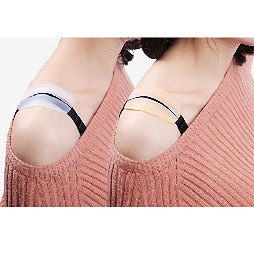 8 Pieces Bra Strap Cushions Women's Soft Silicone Bra Strap Pad Holder Non-slip Relief Pain Shoulder Pads Comfort Protectors - 2 Color, White, Beige