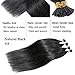 SEGO Pre Bonded Keratin Stick/I Tip Remy Human Hair Extension Cold Fusion Hair Piece for Women Smooth Straight 100 Strands/pack #1B Natural Black 16 inches 50g
