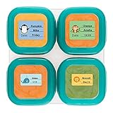 Baby Food Labels, Write-On Date Labels for Food Storage Containers & Baby Bottles, Great for Daycare & Food Storage Pack of 128 (Food labels)