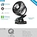AOMAIS Clip on Portable Stroller Fan 5000mAh Battery Operated Mini USB Desk Clip Fan - 40 Hours(Max) 360° Rotation Rechargable Small Desk Fan, USB Cable Hand Fan for Outdoor Baby Bedroom Car Office