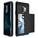 Samsung Galaxy S9 Case, Crosspace Galaxy S9 Wallet Case Card Holder Defender Bumper Soft Rubber Hard PC Back Hybrid Shockproof Slide Cover Flexible Protective with Card Slots for Galaxy S9 - Black
