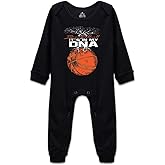 DOQOSESHY It's in My DNA Basketball Baby Short Sleeve Outfit Infant Long Sleeve Romper, 3 Months