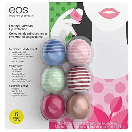 EOS Lasting Hydration Lip Treatment Collection, Variety Pack, 6 Smooth