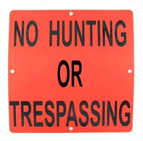 Dubster Durable Easy to Mount Orange No Hunting or Trespassing Sign, 6 3/4 Inch, Pack of 5
