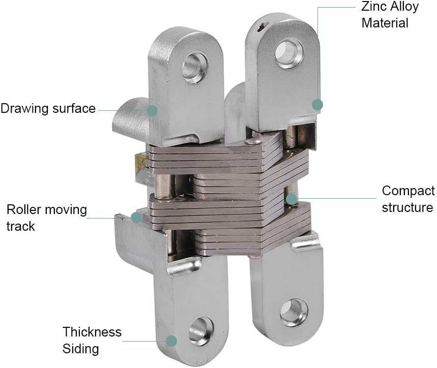 Zinc Alloy Invisible Folding Door Concealed Cross Hidden Hinges Furniture Hardware (94mm) - Image 5