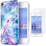 iPod Touch 7th Generation Case with 2 Screen Protectors, IDWELL iPod Touch 6 iPod 5 Case, Slim FIT Anti-Scratch Flexible Soft TPU Bumper Protective Case(Latest Model,2019 Release), Blue Fantasy Sky