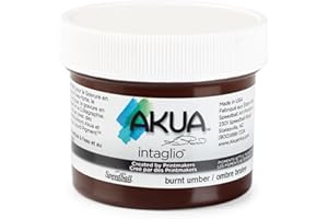 Akua Intaglio Water-Based Ink, 2-Ounce Jar, Burnt Umber