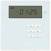 Monoprice Commercial Audio Wall Mount Music Amplifier - with Bluetooth, Aux, FM, and IR Remote, White