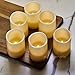 Hayley Cherie - Real Wax Flameless Candles with Timer (Set of 6) - Ivory LED Candles 3” Wide x 4” Tall - Flickering Amber Flame - Battery Operated Pillar Candles - Large Unscented