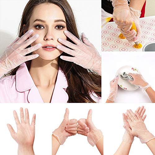50 PCS Medium Clear Vinyl Gloves, Powder&Latex Free Disposable Glove