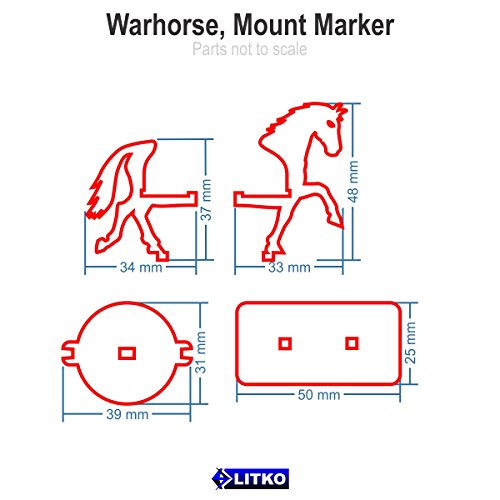 Warhorse, Character Mount Marker, White, 25x50mm Base (1)