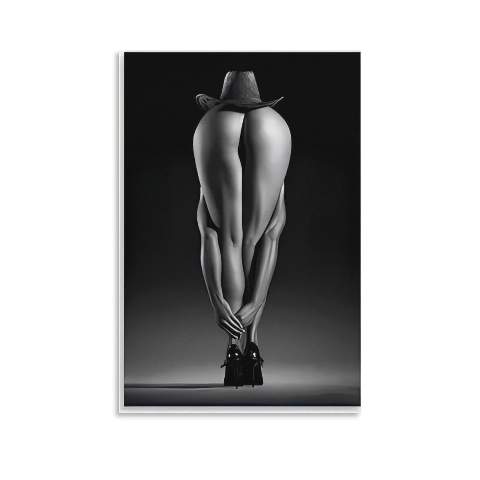Black And White Sexy Woman Beautiful Buttocks Nude
