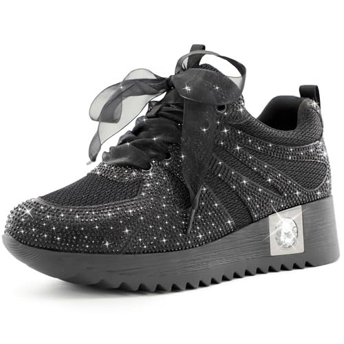FINDVELL Women's Fashion Glitter Sneakers Platform