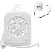 Dream lighting 12volt RV Camper Fan and LED Reading Light Combo Bunk Light | for RV Pop UP Camping Interior Soft White Lighting with On/Off Switch 2-Speed Fan with Plug and DC Power Jack Kit