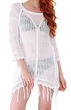 EPYA Women's Kintted Tassel Beach Dress Swimwear Beach Cover Up