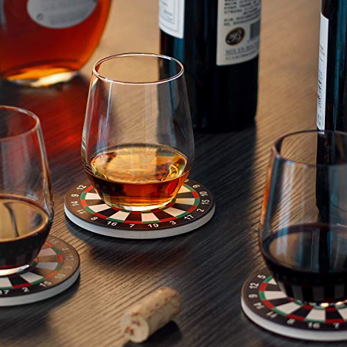 image for Lifver 6-Piece Absorbent Stone Coaster Set with Cork Base,