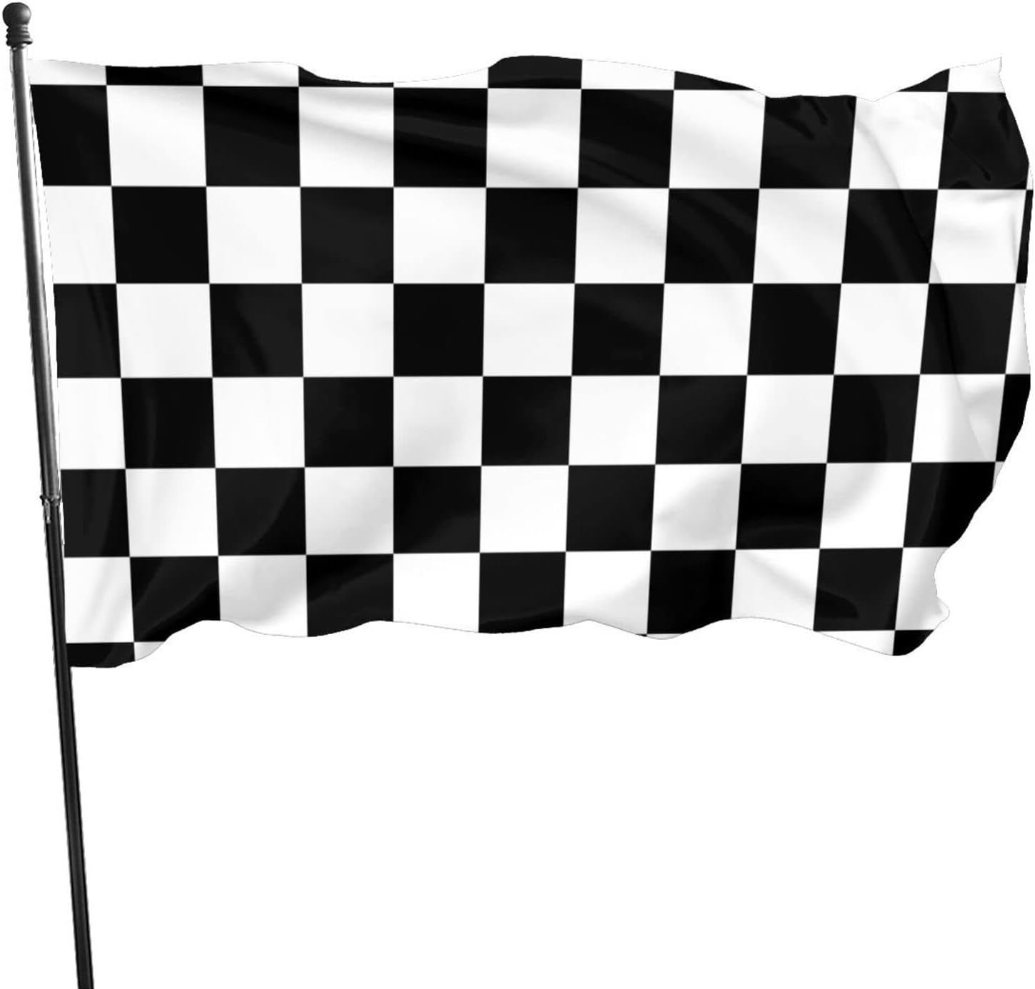 Flags - Black White Race Checkered Flag Funny Flag 3x5 FT Holiday Banner Garden Yard House Flags Indoor Outdoor Party Home Decorations Vivid Color and Double Sided Print