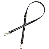 Qdfmkac Purse Straps Replacement Crossbody Adjustable Shoulder Strap for Handbags and Purses, Easy to Install Black PU Leather Detachable Strap for Commuting, Shopping, Travel