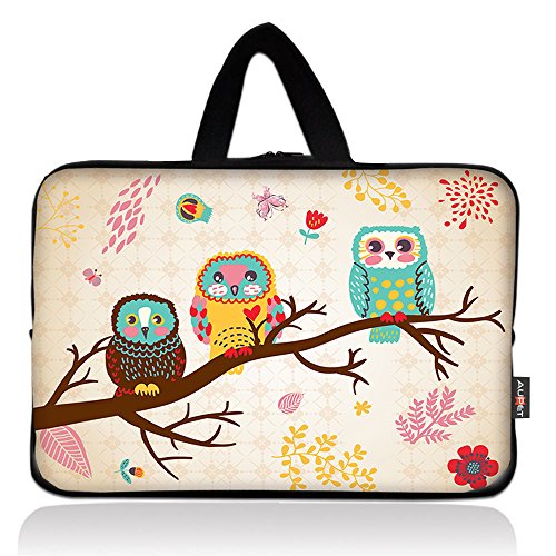 AUPET Cute Three Owls Universal 7~8 inch Tablet Portable Neoprene Zipper Carrying Sleeve Case Bag