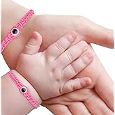 Bracelet for Baby - Evil Eye Amulet Adjustable Bracelet for Baby (Pink bracelet Pink eye baby (mam and dad))