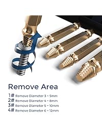 Extractor de tornillos dañados y removedor Set 4pcs
