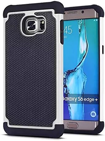 Galaxy S6 Edge Plus Case , UBWH Double Shockproof Rubber Shell Phone Perfect Protective Covers For Samsung Galaxy S6 Edge Plus (White)
